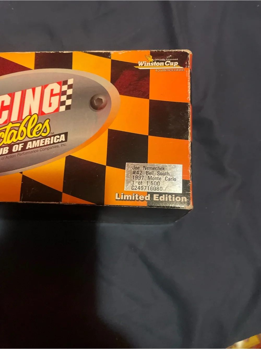 Diecast Race Car No. 42 with Bell South Livery - Blue & White